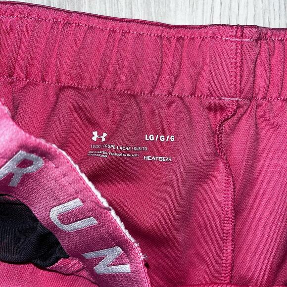 Under Armour Women's LG Play Up Pink Black & White Athletic Shorts - Picture 4 of 4